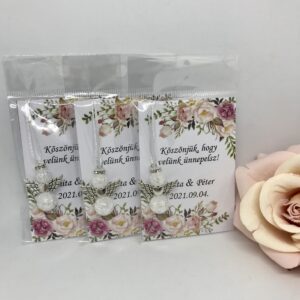 Köszönőajándék roppantott hegyikristályból - virágos kártyával