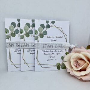 TEAM BRIDE fehér, ezüst felirattal