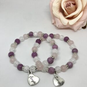 Lila-fehér anya-lánya szett