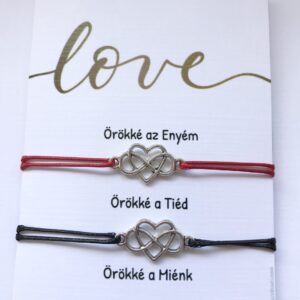 Fekete-piros páros szív-végtelen jel