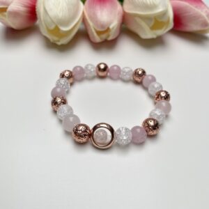 Rose karkötő rose gold hematit gyűrűvel