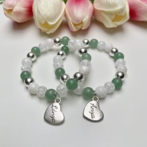 Jade, hegyikristály, aventurin és hematit anya-lánya szett