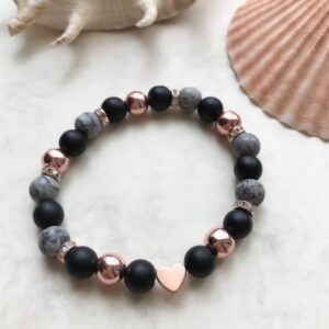 Ónix-jáspis-hematit karkötő