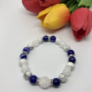 Kék-fehér luxe karkötő