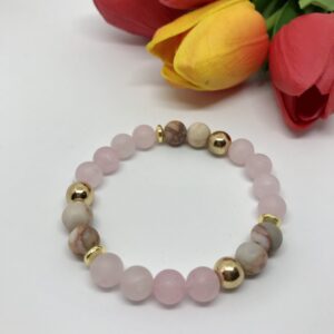 Pink-gold luxe karkötő