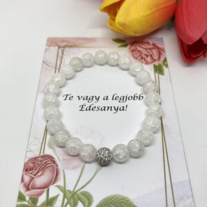 Matt hegyikristály karkötő kártyával