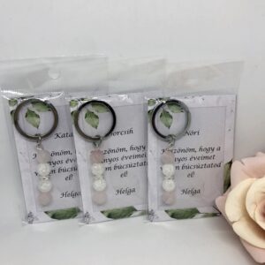 Matt rose-white kulcstartó lánybúcsúra