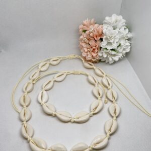 Natúr kagylós boka- és nyaklánc szett